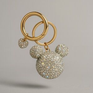 Gold and Silver Crystal Mickey Mouse Keychain